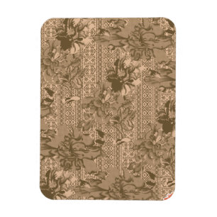 Ein Vintages Blumenmuster mit aufwändiger brauner Magnet