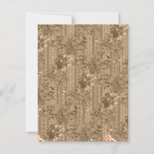 Ein Vintages Blumenmuster mit aufwändiger brauner Save The Date