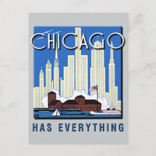 Ein Vintages Chicagoer Update Postkarte