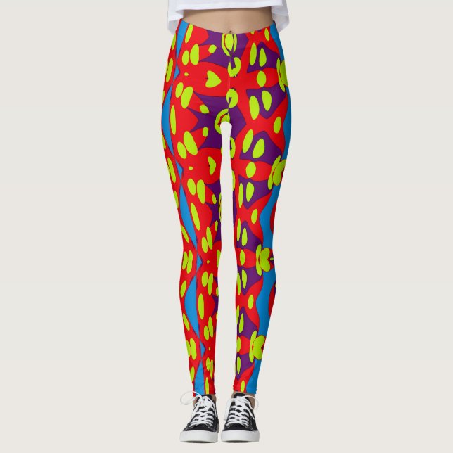 Ein Vintages farbiges Muster "Ratti_Creative_Arts" Leggings (Vorderseite)