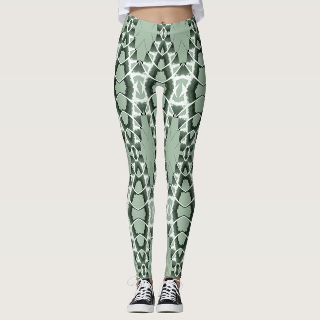 Ein Vintages grünes Muster "Ratti_Creative_Arts" Leggings (Vorderseite)