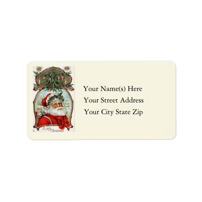 Ein Vintages Weihnachtsadressen-Label Adressaufkleber (Vorne)