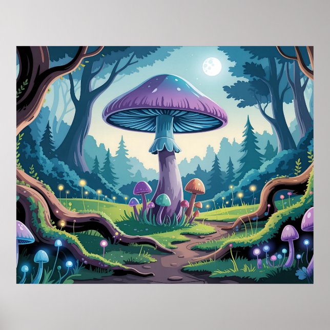 Ein violetter Pilz Poster (Vorne)