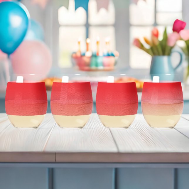 Ein visuell ansprechendes, rot-weiß gestreiftes Ba Weinglas Ohne Stiel (Insitu (Baby Party))