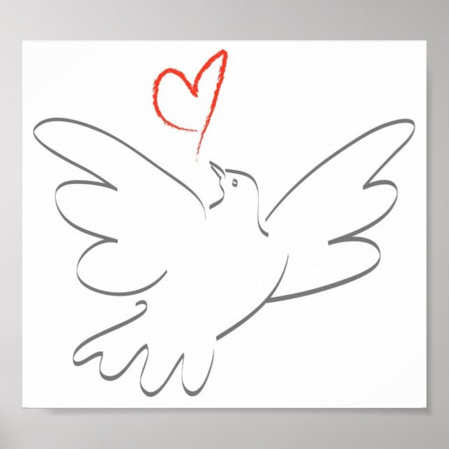 Ein Vogel des Friedens und des Herzens Poster (Vorne)