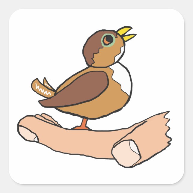 Ein Vogel in der Hand Quadratischer Aufkleber (Vorderseite)