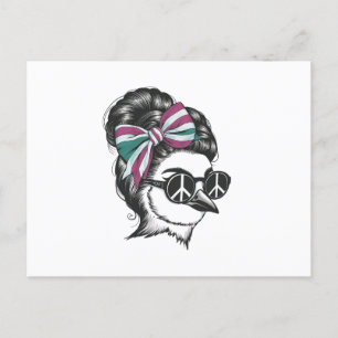 ein Vogel mit elegant gestyltem Haar Postkarte