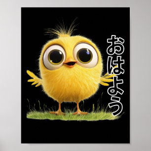 Ein Vogel sagt Hallo in Japan Aufkleber Poster