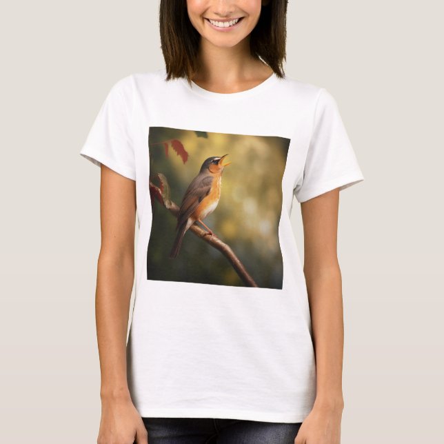 Ein Vogel singt morgens T-Shirt (Vorderseite)