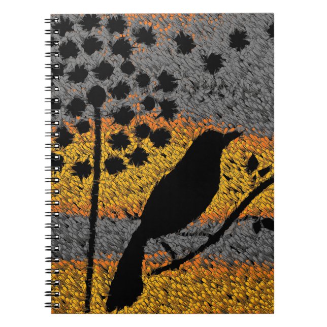 Ein Vogel unter den Feathers Spiral Notebook Notizblock (Vorderseite)