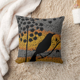 Ein Vogel unter den Federn Kissen