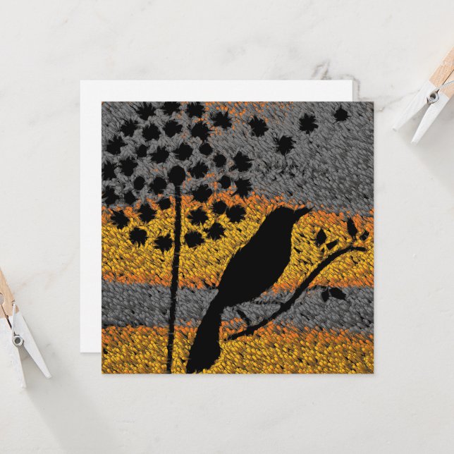 Ein Vogel unter der Feathers Card (Vorderseite/Rückseite Beispiel)