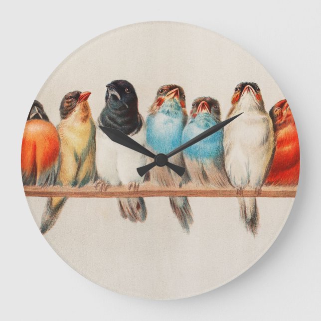 Ein Vogelpark, 1880 von Hector Giacomelli Große Wanduhr (Vorderseite)