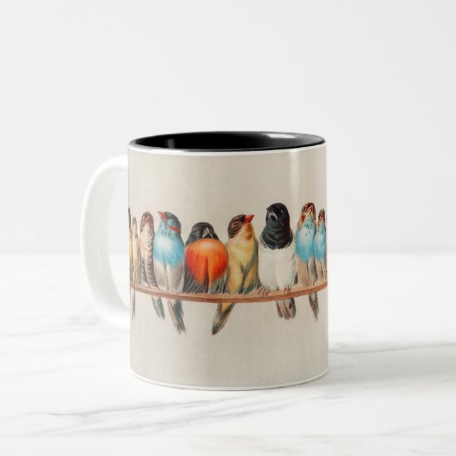 Ein Vogelpark, 1880 von Hector Giacomelli Zweifarbige Tasse (Vorderseite Links)
