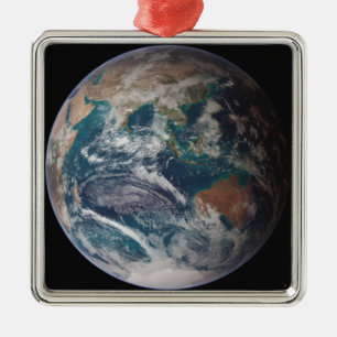 Ein volles - Ansicht von Erde globale Daten Silbernes Ornament