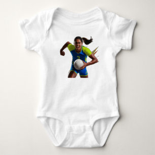 Ein Volleyballspieler in der Luft, mit Action-Line Baby Strampler