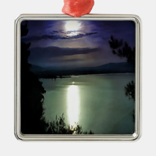 Ein Vollmond, der die ästhetische Kunst der Ägäis Silbernes Ornament