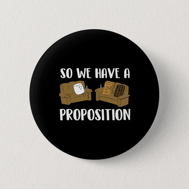 Ein Vorschlag Lustige Smores Anzüglichkeit Camping Button (Vorderseite)