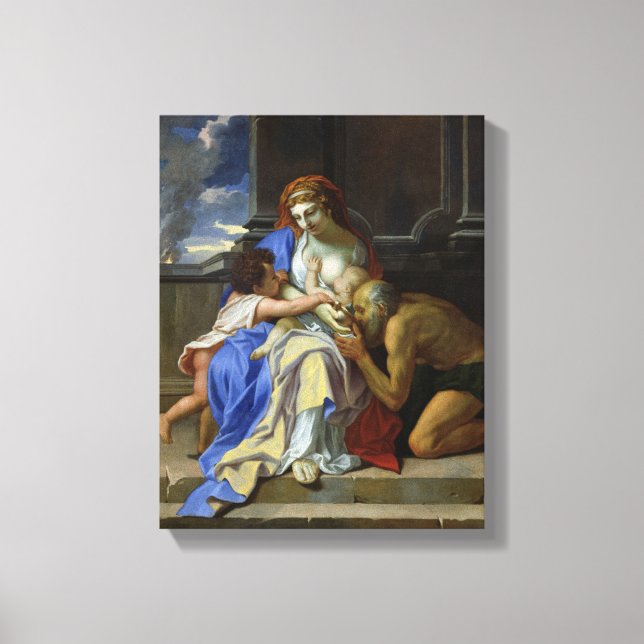 Ein Vorwurf der Wohltätigkeit, c.1642-48 Leinwanddruck (Vorderseite)