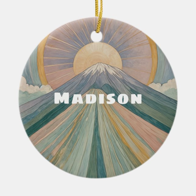 Ein vulkanischer Serenade Personalisiert Keramik Ornament (Vorne)