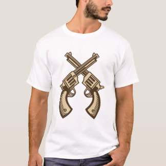 Ein Waffenpaar mit zwei gekreuzten Kanonen Unisex T-Shirt