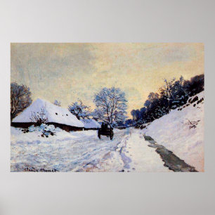 Ein Wagen auf dem Schnee bedeckte Straße Poster