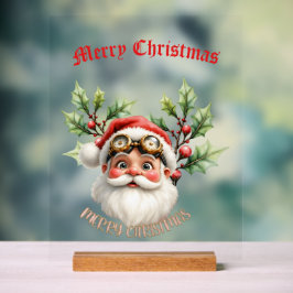Ein wahnsinniger Steampunk-Weihnachtsmann Acrylschild