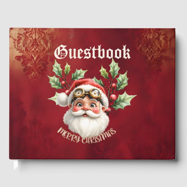 Ein wahnsinniger Steampunk-Weihnachtsmann Gästebuch (Vorderseite)