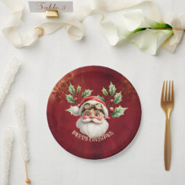 Ein wahnsinniger Steampunk-Weihnachtsmann Pappteller