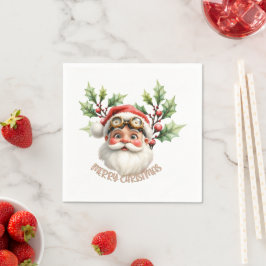 Ein wahnsinniger Steampunk-Weihnachtsmann Serviette