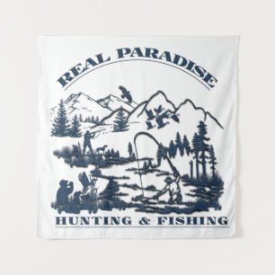 Ein wahres Paradies für Jagen und Fischen Wandteppich