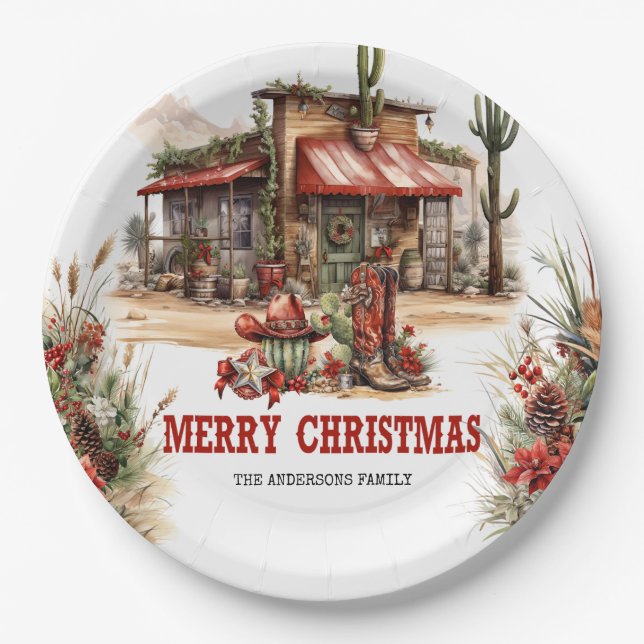 Ein wahrhaft Western in der Prärie Pappteller (Vorderseite)