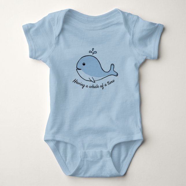 Ein Wal in Time Blue Baby Strampler (Vorderseite)