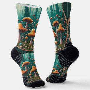 Ein Wald mit einem Pilzring Socken