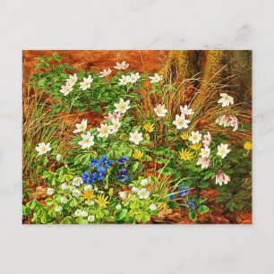 Ein Waldboden mit Anemonen und Veilchen Postkarte