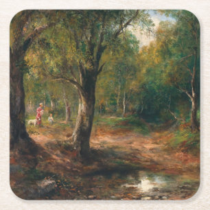 Ein Waldspaziergang - Emil Barbarini Rechteckiger Pappuntersetzer