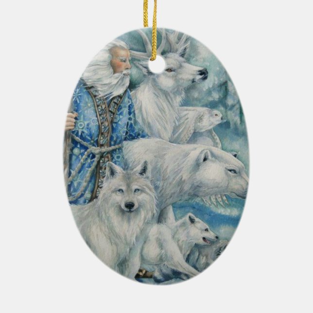 Ein Waldweihnachten Keramikornament (Hinten)