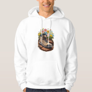 Ein Wanderstiefel auf einem robusten Weg Hoodie