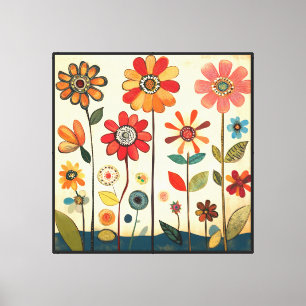 Ein warmer Terrakotta-Zinnienfleck Leinwanddruck