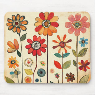 Ein warmer Terrakotta-Zinnienfleck Mousepad