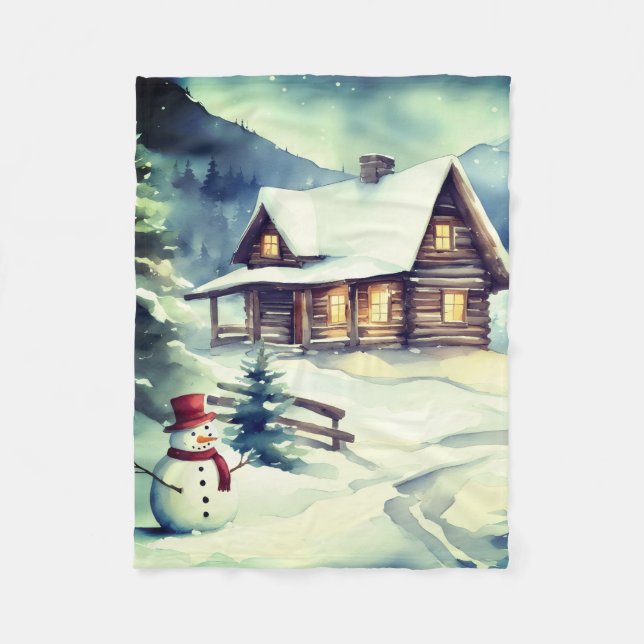 Ein warmes Winterwunderland  Fleecedecke (Vorderseite)