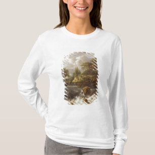 Ein Wasserfall in einer felsigen Landschaft, T-Shirt