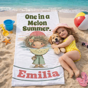 Ein Wassermelonen-Sommer-Kinder-Illustration Strandtuch