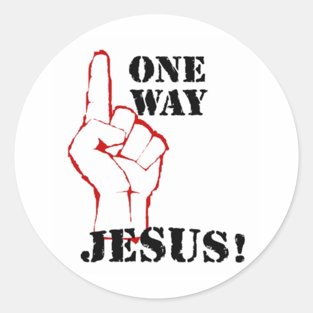 Ein Weg Jesus Runder Aufkleber (Vorderseite)