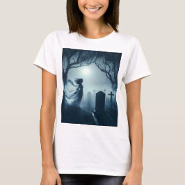 ein weiblicher Geist in einem weißen Kleid steht v T-Shirt