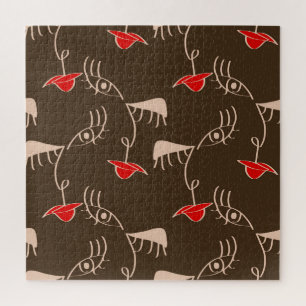 Ein weibliches Gesicht: abstraktes Muster.