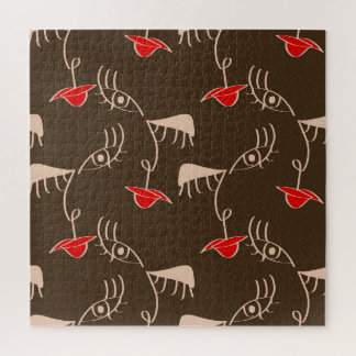 Ein weibliches Gesicht: abstraktes Muster.