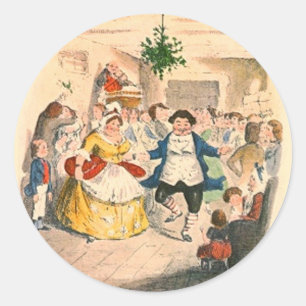 Ein Weihnachten Carol Runder Aufkleber