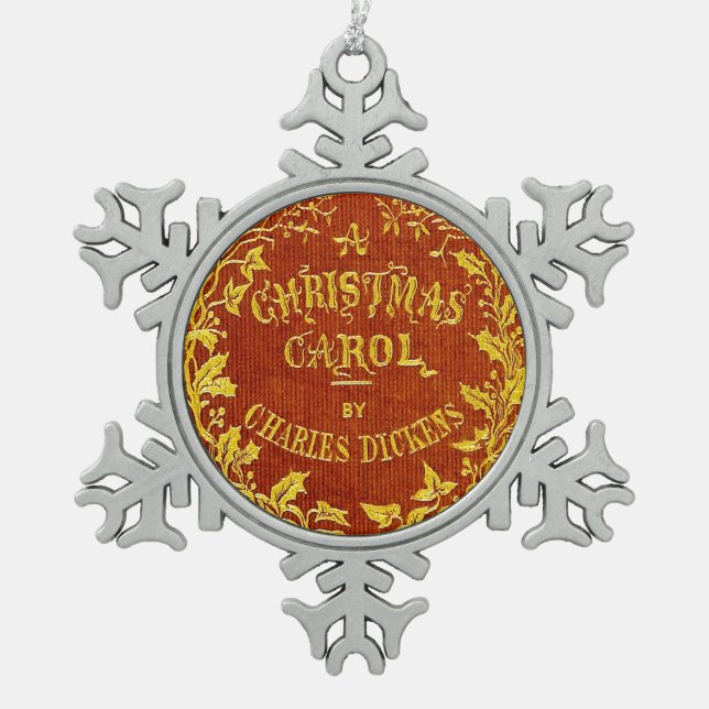 Ein Weihnachten Carol Schneeflocken Zinn-Ornament (Vorderseite)