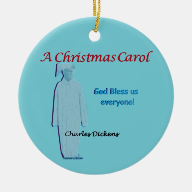 Ein Weihnachten Carol Scrooge, "Gott segnen uns Keramik Ornament (Vorne)